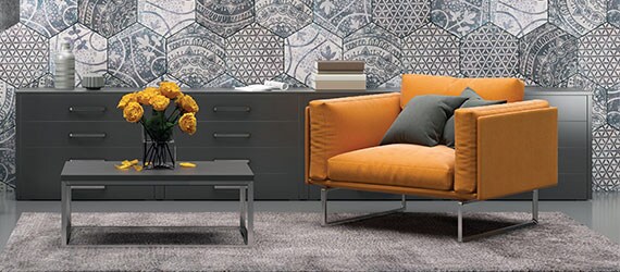 Orange Sofa in Lounge