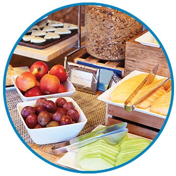 Fruit, granola and muffins which may be served at SureStay hotels