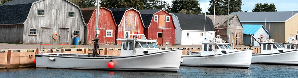 Boats docked on Prince Edward Island