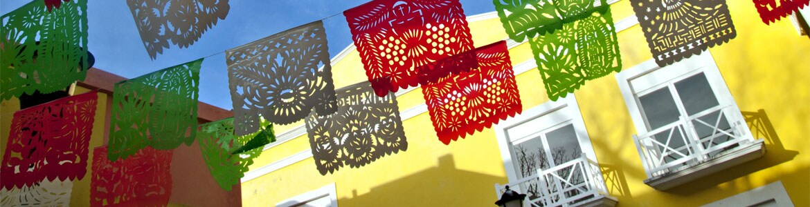 Colored celebration flags