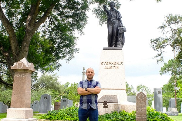 Chet at the Texas State Cemetery