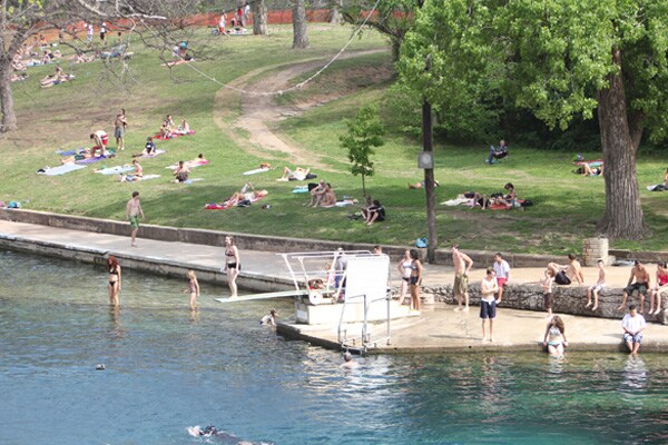 People swimming.