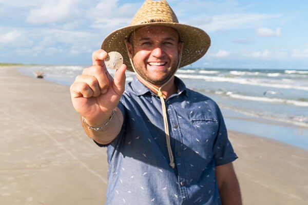 Chet at the beach shelling.
