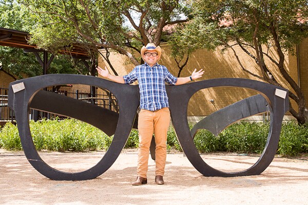 Chet at Buddy Holly Museum.