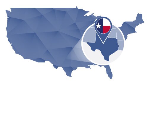 US Map with Texas