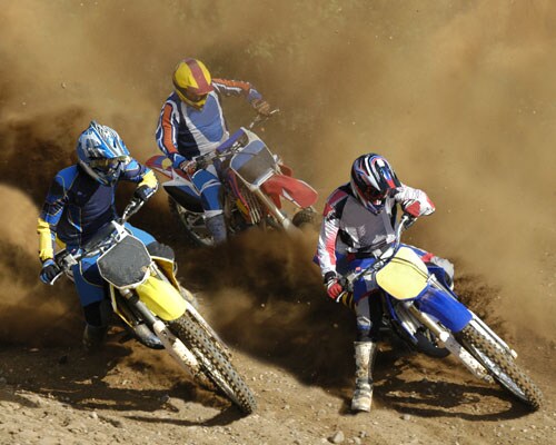 Motocross riders at Texas racetrack
