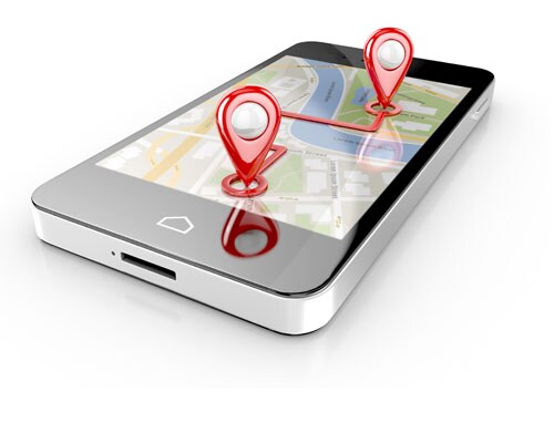 Cell Phone with GPS points
