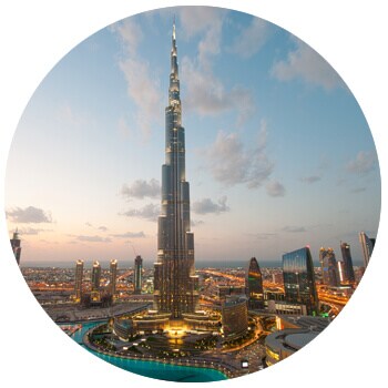 Dubai Skyline a dusk