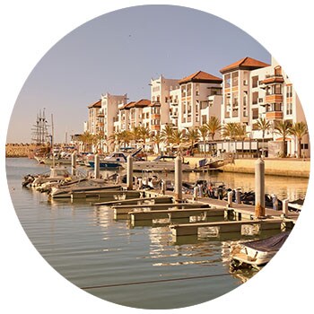 View of a dock with boats in Algeria