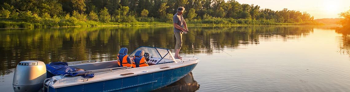 Man Fishing in Lake