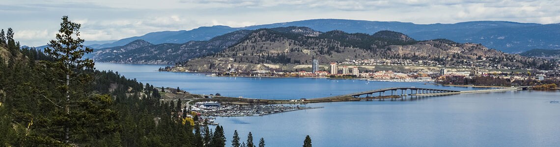 Bridge across Okanagan Lake in British Columbia