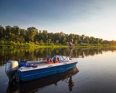 Fishing in a river