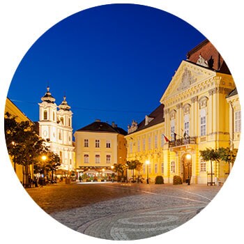 Evening View of Szekesfehervar Hungary