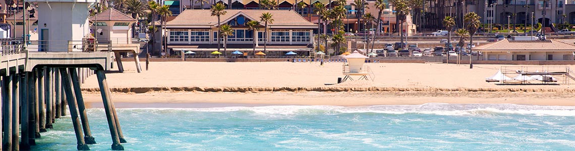 Sandy beach in Anaheim, CA.
