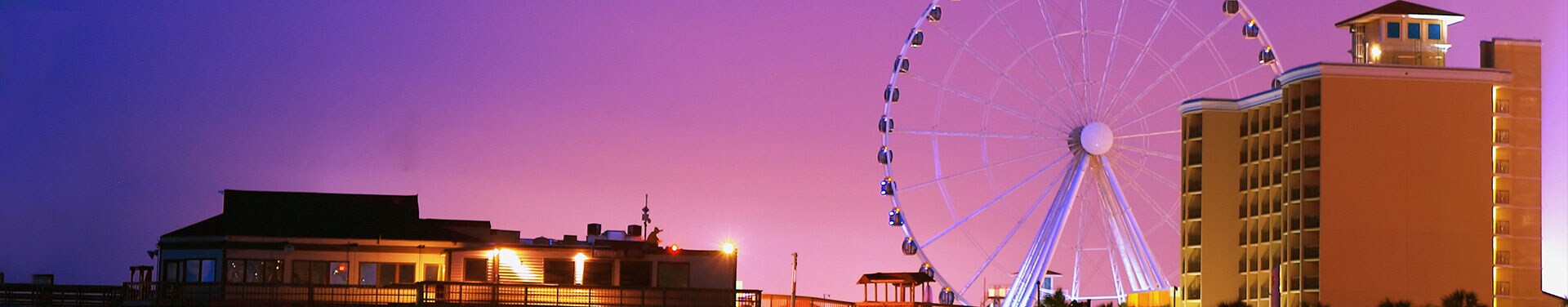 Myrtle Beach, SC boardwalk at dusk