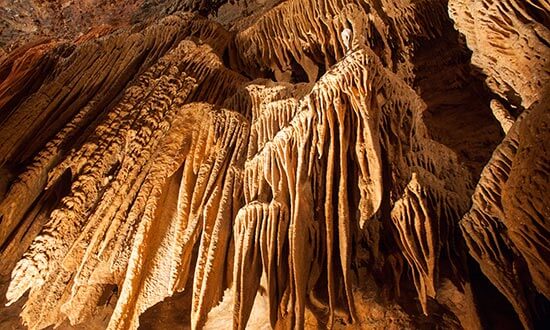 Cave formations in Blanchard Springs Caverns in Arkansas