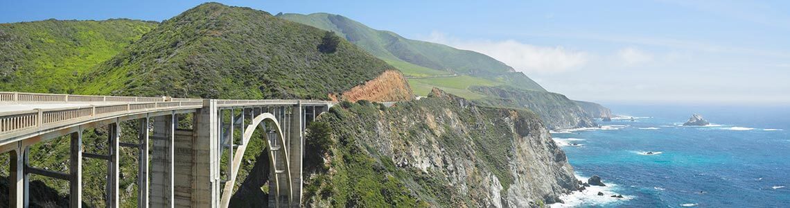 Bixby Bridge and Big Sur coastline in CA