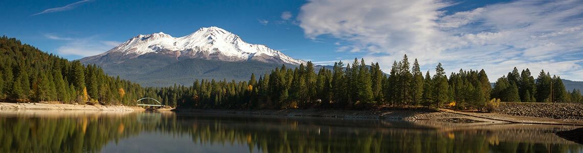 Mt Shasta Mountain Siskiyou Lake Bridge California