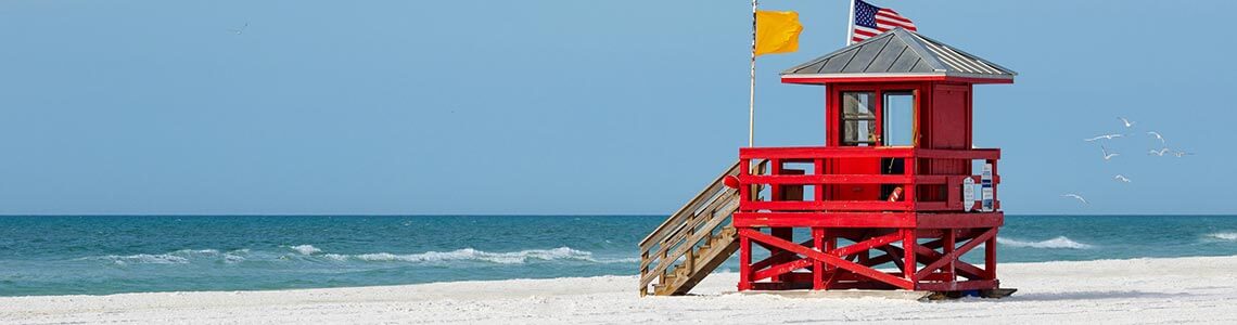 Lifeguard hut on Lido Key, FL