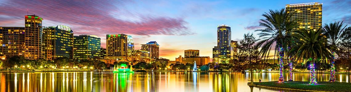 Orlando, FL Skyline at dusk