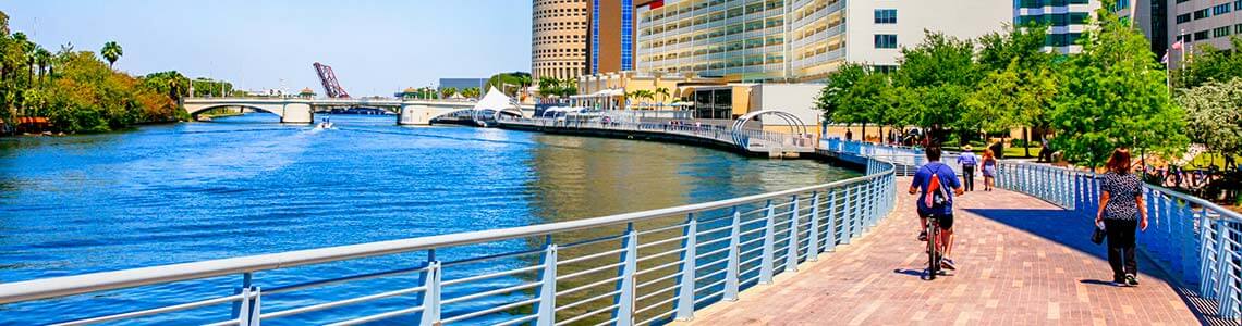 Tampa Riverwalk in Tampa, FL