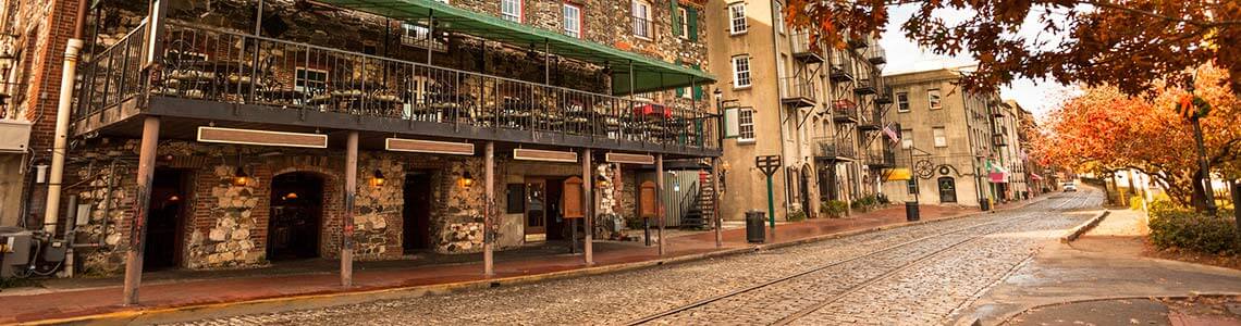 Downtown river street Savannah Georgia