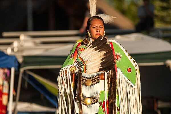 Shoshone woman dancer at a festival in ID
