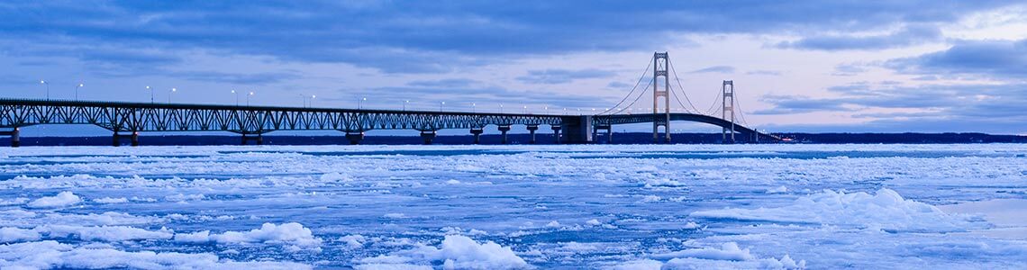 Mackinac Bridge in the Winter