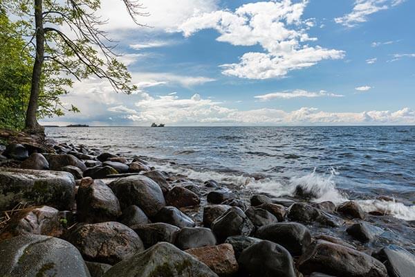 Lake Mille Lacs shoreline in MN