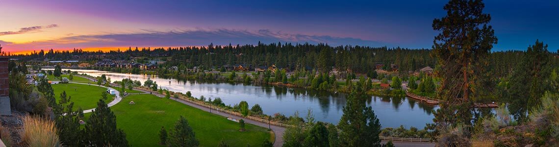 Bend, Oregon at dusk