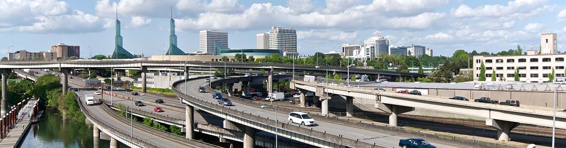 Interstate 5 into Portland, Oregon