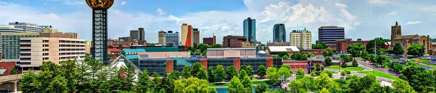 Knoxville Tennessee skyline in the summer