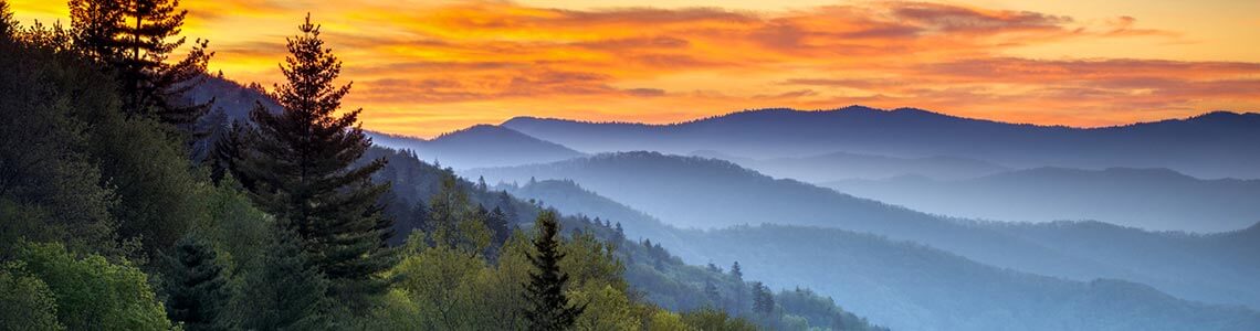 Sunset on the Great Smokey Mountains