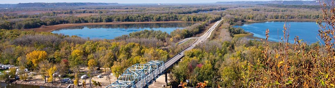 Bridge across Mississippi River in Wisconsin