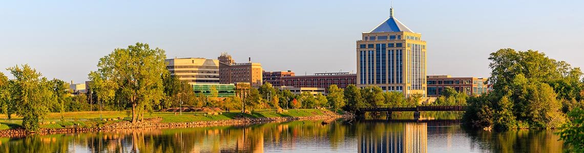 Wausau, Wisconsin at sunset