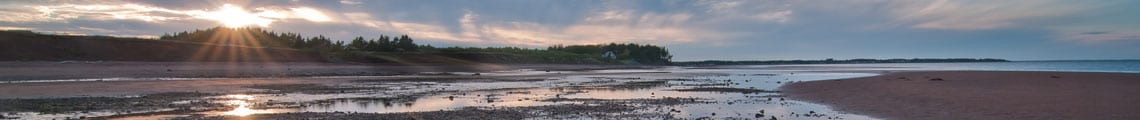 New Brunswick shorline with sunset