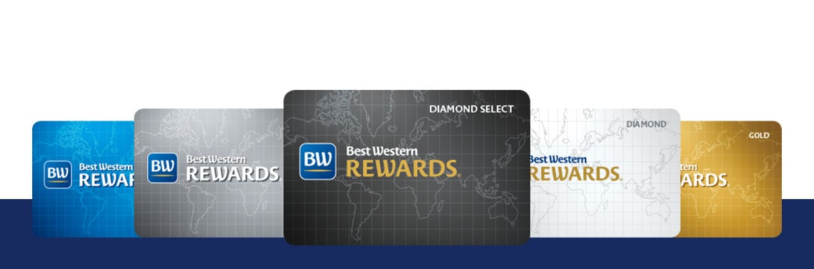 Array of Best Western Loyalty Cards