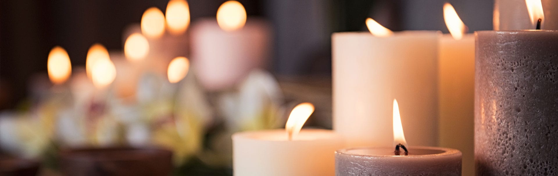 candles to relax guests at a spa